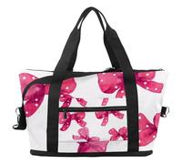 Bolsa de viaje con lazos y corazones, bolsa de viaje expandible para fin de semana, impermeable, para deporte, gimnasio, hospital, Multicolor 17, Talla única, Bolsa de viaje