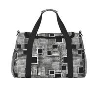 Bolsa de viaje con lentejuelas plateadas brillantes con cremalleras y asas, bolsa de lona plegable grande para vacaciones familiares, Black, Talla única