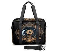 Bolsa de viaje con logotipos místicos tribales étnicos para mujeres y hombres, bolsas de fin de semana de 32 L, bolsa de cabina grande para deportes, gimnasio, yoga, color, 32L, Organizador de bolsas