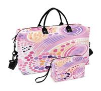 Bolsa de viaje con lunares rosados para gimnasio, yoga, bolsa de transporte para hombres y mujeres, bolsa de fin de semana, Tira de lunares rosados, Talla única, Bolsa de viaje