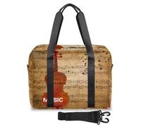 Bolsa de viaje con notas musicales de violín, para mujeres, hombres, niñas y niños, bolsa de fin de semana, bolsa de viaje de 32 L, bolsa grande para viajes, deportes, gimnasio, color, Big,