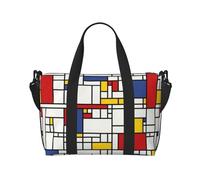 Bolsa de viaje con patrón abstracto para hombre, bolsa de fin de semana, bolsa de deporte para gimnasio, Negro -, Talla única