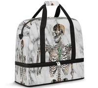 Bolsa de viaje con patrón de mármol para mujeres y hombres, bolsas de mármol para el Día de los Muertos, bolsas de noche plegables para mojado, bolsa de 47 L para deportes, gimnasio, yoga, color, 47