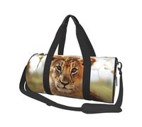 Bolsa de viaje con patrón de sandía de acuarela, bolsa de viaje para hombres y mujeres, bolsa de lona de gran capacidad para deportes, gimnasio, bolsa de lona para viajes, yoga, Lindo león animal, One
