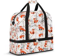 Bolsa de viaje con patrón de zorro de mármol para mujeres y hombres, zorros, bolsas de fin de semana, bolsas plegables para la noche, bolsa de 47 L para deportes, gimnasio, yoga, color, 47 L,