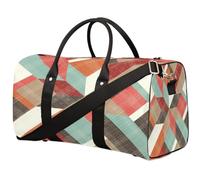 Bolsa de viaje con patrón geométrico retro para mujeres, hombres, niños, niñas, niños, geométricos, 22.7 L, bolsa de fin de semana, bolsa de hombro, bolsa de equipaje para deportes, gimnasio, viajes,