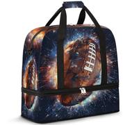 Bolsa de viaje con pelota deportiva de fútbol americano 3D para mujeres y hombres, bolsas de fin de semana, bolsas plegables separadas para mojado, bolsa de 47 L para deportes, gimnasio, yoga, color,