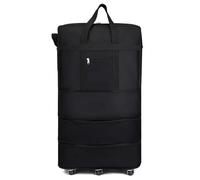 Bolsa De Viaje Con Ruedas Bolsa de lona enrollable expandible de gran capacidad con ruedas, bolsa de equipaje plegable, bolsa a cuadros de aerolínea, bolsa de viaje Oxford for mujeres y hombres(Large)