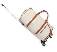 Bolsa De Viaje con Ruedas Bolsa de Traje Plegable, Bolsa Viaje for Ropa con Ruedas, Caja Carrito Negocios Multifuncional Impermeable Gran Capacidad, Fin Semana Lujo(White)