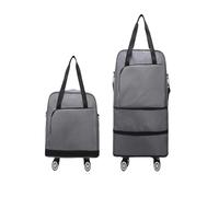 Bolsa de Viaje con Ruedas - Bolsa de Viaje expandible y Plegable | Equipaje de Mano con Ruedas giratorias | Bolsa de Fin de Semana Impermeable for Deportes y Viajes Cortos(Grey)