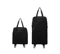 Bolsa de Viaje con Ruedas - Bolsa de Viaje expandible y Plegable | Equipaje de Mano con Ruedas giratorias | Bolsa de Fin de Semana Impermeable for Deportes y Viajes Cortos(Black)
