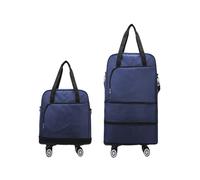 Bolsa de Viaje con Ruedas - Bolsa de Viaje expandible y Plegable | Equipaje de Mano con Ruedas giratorias | Bolsa de Fin de Semana Impermeable for Deportes y Viajes Cortos(Blue)