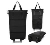 Bolsa de Viaje con Ruedas, Bolsa de Viaje Plegable Impermeable de Gran Capacidad Equipaje de Mano Ampliable con Ruedas Extraíbles Bolsa de Fin de Semana para Mujer Equipaje de Mano de Viaje