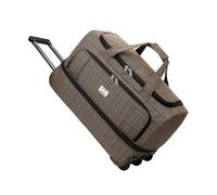 Bolsa de Viaje con Ruedas Enrollable, Bolsa de Lona Grande XXL para Ropa, Maleta de Tranvía Plegable, Algodón y Poliéster- Dark Khaki L