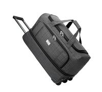 Bolsa de Viaje con Ruedas Enrollable, Bolsa de Lona Grande XXL para Ropa, Maleta de Tranvía Plegable, Algodón y Poliéster- Gray S