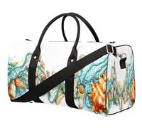 Bolsa de viaje con temática de conchas marinas de acuarela para mujeres, hombres, niñas, niños, fin de semana, bolsa de noche, bolsa de equipaje para deportes, gimnasio, yoga, color, 22.7L,