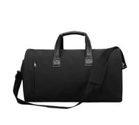 Bolsa de viaje convertible para ropa, bolsa de lona de gran capacidad con bolsa para zapatos, fin de semana, viaje de negocios, equipaje de mano para gimnasio, Un solo color, Black