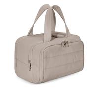 Bolsa de viaje cosmética 4 en 1 Puffy Multi-Functional Toiletry Bag for Women,Large Capacity Wide-Open Travel Cosmetic Bag,for Womentraveling, Essentials Toiletries, Gris Marrón