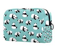 Bolsa De Viaje Cosmética Pandas Oso Patrón Animal Lindo Bolsa De Almacenamiento para Artistas, Bolsa con Cremallera, Organizador De Cosméticos De Viaje para