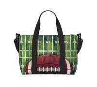 Bolsa de viaje cruzada con estampado de campo de fútbol americano y pelota para adultos, adecuada para viajes, camping, picnics