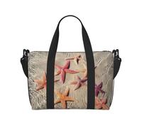 Bolsa de viaje cruzada con estampado de estrellas de mar y océano para adultos, adecuada para viajes, camping, picnics