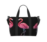 Bolsa de viaje cruzada con estampado de flamencos de acuarela para adultos, adecuada para viajes, camping, picnics