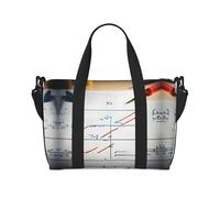 Bolsa de viaje cruzada con estampado de fórmula matemática con cremallera, bolso casual para viajes de fin de semana y compras al gimnasio, Black, Talla única, Bolsa de viaje