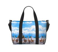 Bolsa de viaje cruzada con estampado de ganso, adecuada para viajes cortos y entrenamientos de gimnasio
