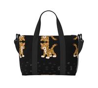 Bolsa de viaje cruzada con estampado de jaguar para bebé, adecuada para viajes cortos y entrenamientos de gimnasio