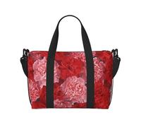 Bolsa de viaje cruzada con estampado de peonías rosas para adultos, adecuada para viajes, camping, picnics
