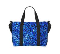Bolsa de viaje cruzada con estampado de rosas azules para adultos, adecuada para viajes, camping, picnics