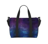 Bolsa de viaje cruzada con estampado interestelar de Universo con estrellas y galaxia, bolsa de viaje con cremallera, para viajes de fin de semana y compras al gimnasio, Black, Talla única, Bolsa de