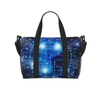 Bolsa de viaje cruzada con inteligencia artificial, 41 x 29 x 15 cm, bolsa de viaje para parte inferior de silla, bolsa de viaje, bolsa de noche, bolsa de mano unisex, Black, Talla única