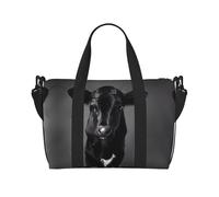 Bolsa de viaje cruzada de fin de semana con cara de vaca negra y blanca para adultos, adecuada para viajes, camping, picnics