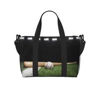 Bolsa de viaje cruzada de fin de semana con estampado de campo deportivo de béisbol, adecuada para viajes, camping, picnics