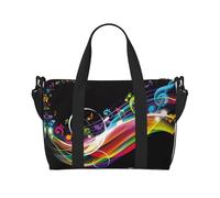 Bolsa de viaje cruzada de mano colorida con música, bolsa de viaje para deportes y fitness, bolsa de equipaje de viaje