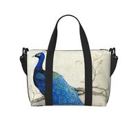 Bolsa de viaje cruzada de mano con diseño de pavo real azul, bolsa de viaje para deportes y fitness, bolsa de equipaje de viaje