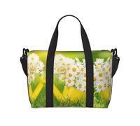 Bolsa de viaje cruzada de mano con margaritas florales de verano, bolsa de viaje de un solo hombro, bolsa de deporte y fitness, bolsa de equipaje de viaje
