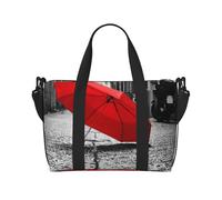 Bolsa de viaje cruzada de mano con paraguas rojo, bolsa de viaje para deportes y fitness, bolsa de equipaje de viaje