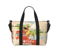 Bolsa de viaje cruzada estampada de Isla de Cuba para adultos, adecuada para viajes, camping, picnics