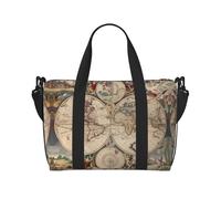 Bolsa de viaje cruzada para adultos con diseño de mapa del mundo, ideal para viajes, camping, picnics
