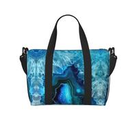 Bolsa de viaje cruzada para adultos con estampado azul aguamarina brillante, adecuada para viajes, camping, picnics
