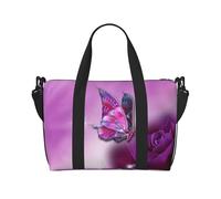 Bolsa de viaje cruzada para adultos, con estampado de mariposas rosas, adecuada para viajes, camping, picnics