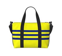 Bolsa de viaje cruzada para adultos con estampado de rayas amarillas y azules, adecuada para viajes, camping, picnics