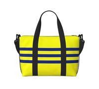 Bolsa de viaje cruzada para adultos con estampado de rayas amarillas y azules, adecuada para viajes, camping, picnics
