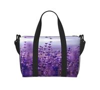 Bolsa de viaje cruzada para adultos con estampado floral morado, ideal para viajes, camping, picnics