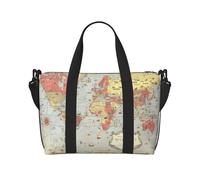 Bolsa de viaje cruzada para adultos con mapa del mundo, apta para viajes, camping, picnics