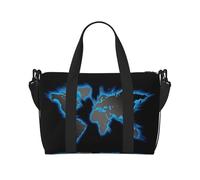 Bolsa de viaje cruzada para adultos con mapa del mundo, apta para viajes, camping, picnics