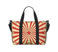 Bolsa de viaje cruzada vintage con fondo de circo, 41 x 29 x 15 cm, bolsa de viaje para parte inferior de silla, bolsa de viaje, bolsa de noche, bolsa de mano unisex, Black, Talla única
