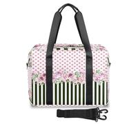 Bolsa de viaje de 32 L con diseño de rosas a rayas de lunares para mujeres, hombres, niñas y niños, bolsa de viaje de fin de semana, bolsa grande para viajes, deportes, gimnasio, color, Big,